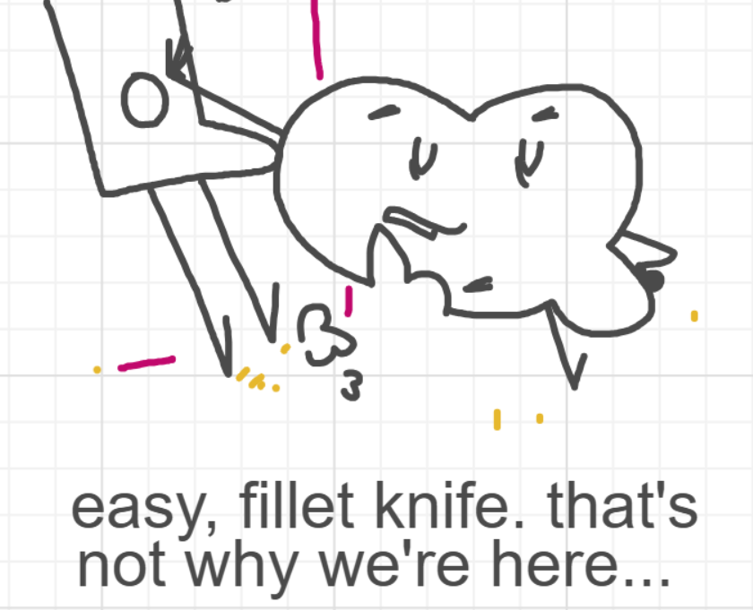 A panel from I've Been Everywhere, Man, episode nine of the Board Boards object show by Furretwalk/WalkingFurret.